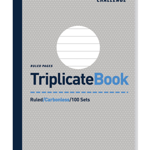 Challenge 210x130mm Triplicate Book Carbonless Ruled 1-100 Taped Cloth Binding 100 Sets (Pack 5) - 100080445