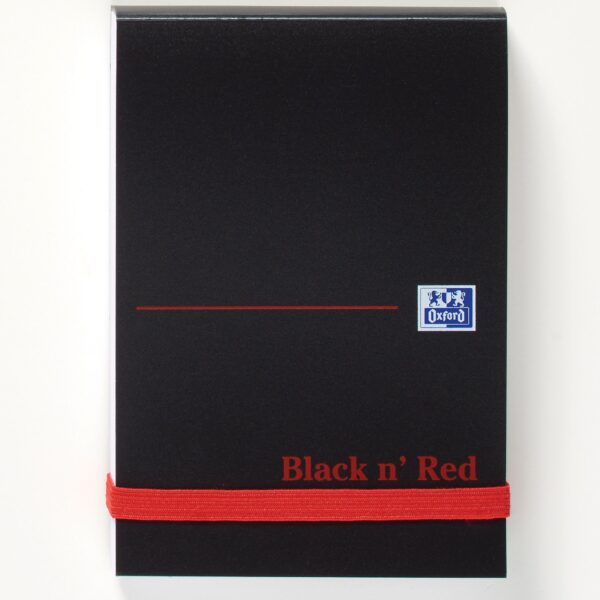 Black n Red A7 Casebound Polypropylene Cover Notebook Plain 192 Pages Black/Red (Pack 10) - 100080540