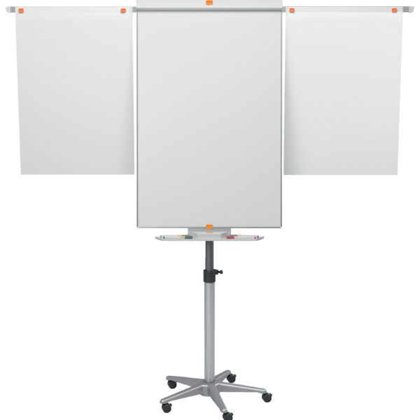 Nobo Classic Nano Clean Mobile Flipchart Easel Magnetic with Extension Arms Magnetic 700x745mm Silver 1901920