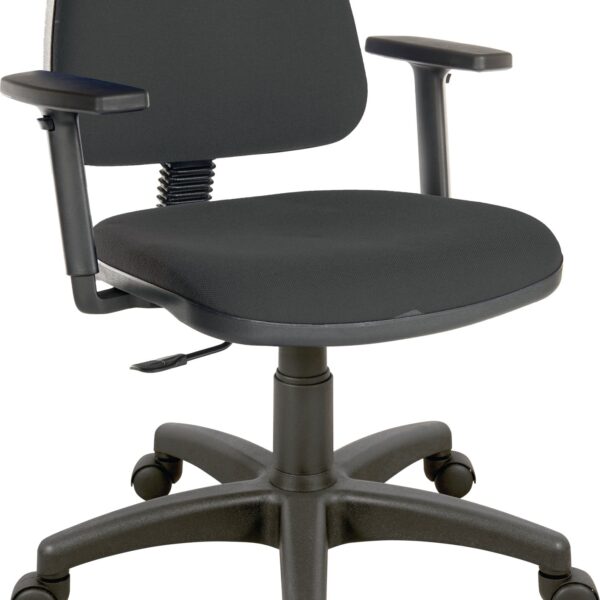 Teknik Office Ergo Blaster Medium Back Fabric Operator Office Chair with Height Adjustable Arms Black - 1100BLK/0280