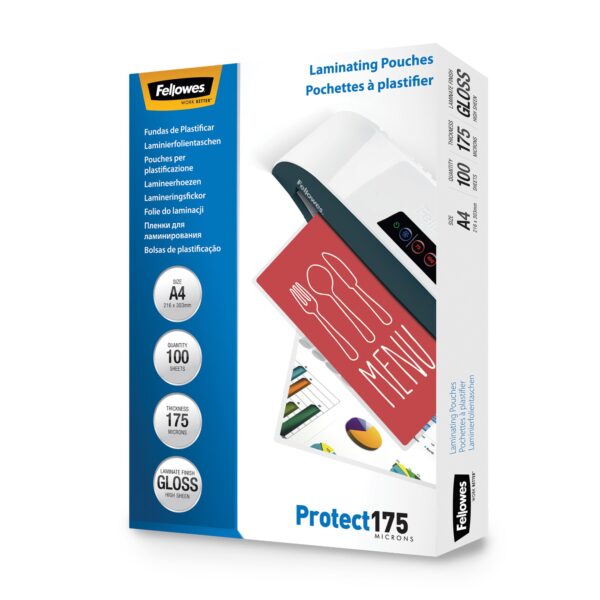 Fellowes Laminating Pouch A4 2x175 Micron Gloss (Pack 100) 5308703
