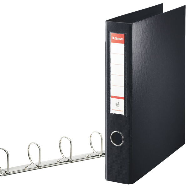 Esselte Standard Ring Binder Polypropylene 4 D-Ring A4 40mm Rings Black 82407
