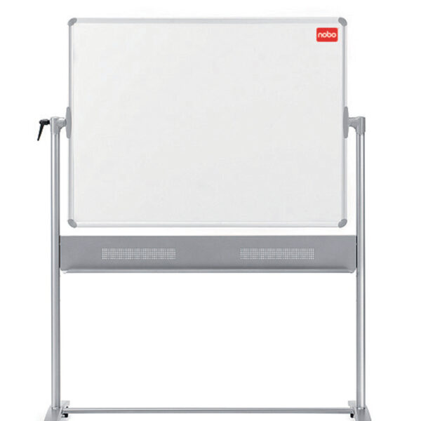 Nobo Basic Mobile Non Magnetic Melamine Whiteboard Aluminium Frame 1200x900mm 1905239