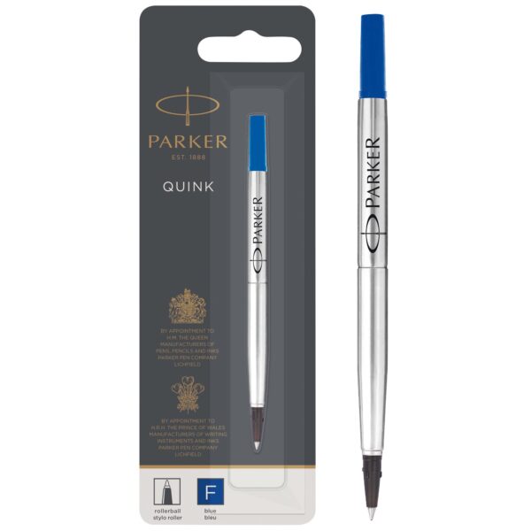 Parker Quink Rollerball Refill for Rollerball Pens Fine Blue (Single Refill) - 1950322