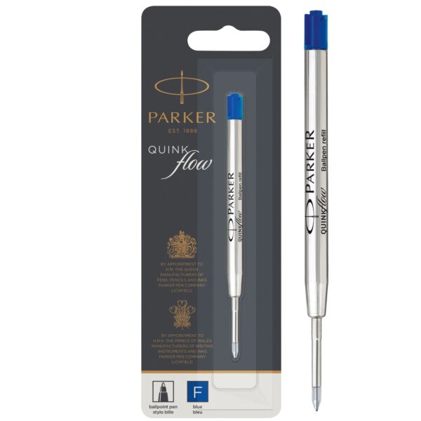 Parker Quink Flow Ballpoint Refill for Ballpoint Pens Fine Blue (Single Refill) - 1950368