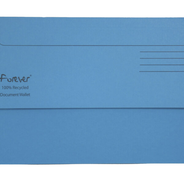 Exacompta Forever Document Wallet Manilla Foolscap Half Flap 300gsm Blue (Pack 25) - 211/5001Z