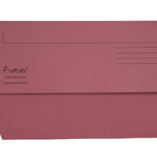 Exacompta Forever Document Wallet Manilla Foolscap Half Flap 300gsm Pink (Pack 25) - 211/5002Z