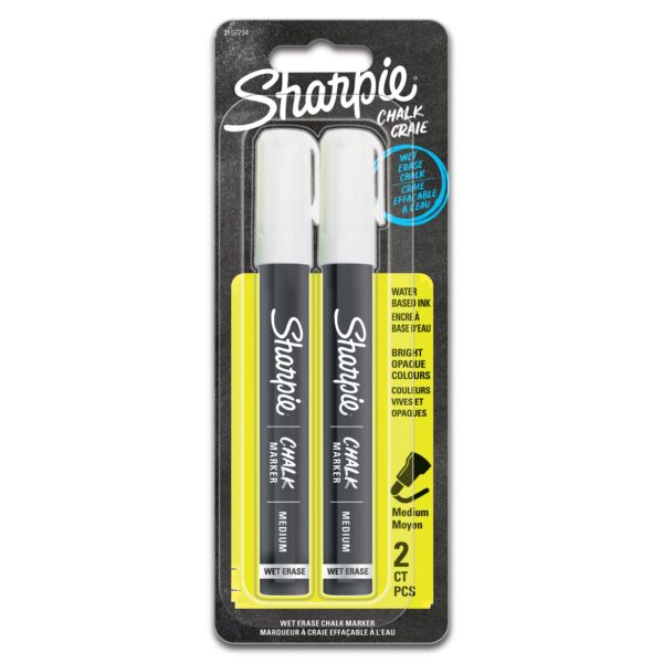 Sharpie Chalk Markers Wet Erase Chalk Pens White (Pack 2) 2157734