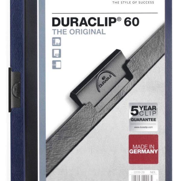 Durable DURACLIP 60 A4 Document Clip Folder Dark Blue (Pack 25) - 220928