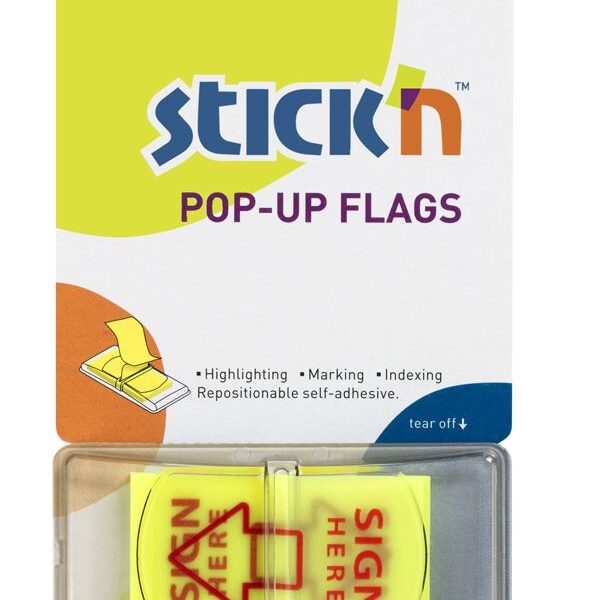 ValueX Index Flags Sign Here 25x45mm Yellow (Pack 50) 26015