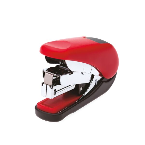 Plus By Pentel Mini Stapler ST-010V Flat Clinch Power Assist Mechanism Top Loading 25 Sheet Capacity Red/Black 30593