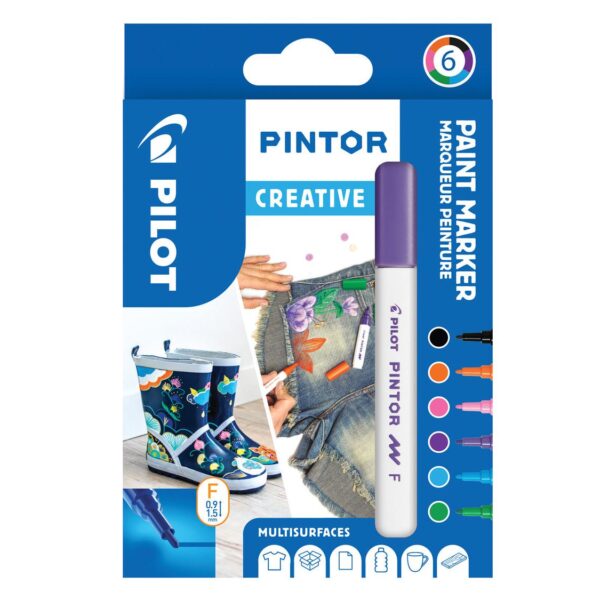 Pilot Pintor Fine Bullet Tip Paint Marker 2.9mm Creative Assorted Colours (Pack 6) 3131910517429