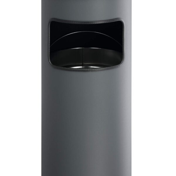 Durable Metal Waste Bin Round 17 Litre with integrated 2L Ashtray Includes 1.5kg Sand Charcoal - 333058