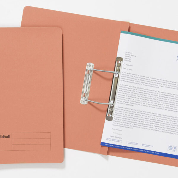 Guildhall Spring Transfer File Manilla Foolscap 285gsm Orange (Pack 25) - 346-ORGZ