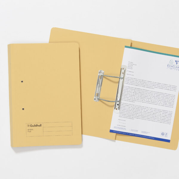Guildhall Spring Transfer File Manilla 355x245mm 315gsm Yellow (Pack 50) - 348-YLWZ