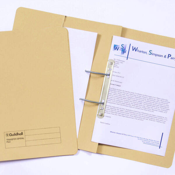 Guildhall Transfer Spring Transfer Pocket File Manilla Foolscap 315gsm Yellow (Pack 25) - 349-YLWZ