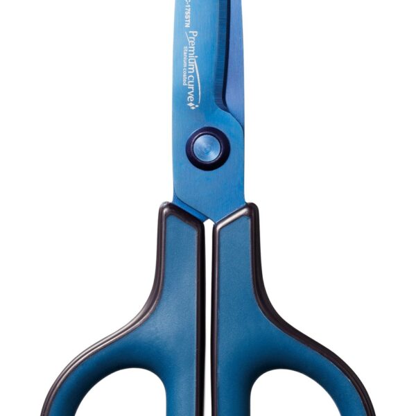 Plus By Pentel Fitcut Curve Premium Titanium Coated Non Stick Scissors 175mm Blue 35057