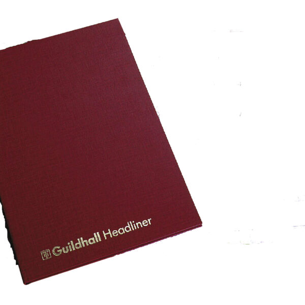 Guildhall Headliner Account Book Casebound 298x203mm 12 Cash Columns 80 Pages Red - 38/12Z