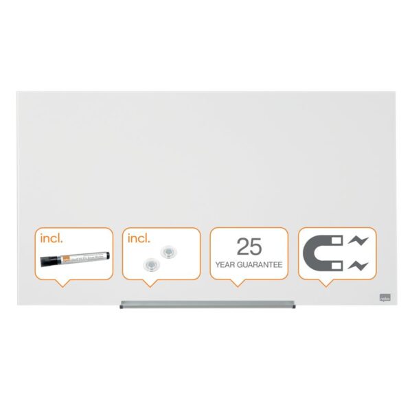 Nobo Impression Pro Magnetic Glass Whiteboard 1000x560mm White 1905176