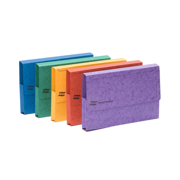 Europa Document Wallet Manilla A3 Half Flap 225gsm Assorted (Pack 25) - 4780