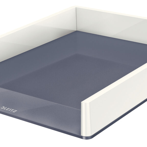 Leitz WOW Dual Colour Letter Tray A4/Foolscap Portrait White/Grey 53611001