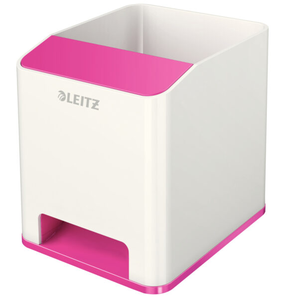Leitz WOW Dual Colour Sound Pen Holder White/Pink 53631023