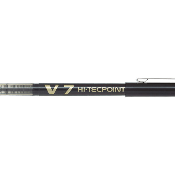 Pilot V7 Hi-Tecpoint Liquid Ink Rollerball Pen 0.7mm Tip 0.5mm Line Black (Pack 12) - 101101201