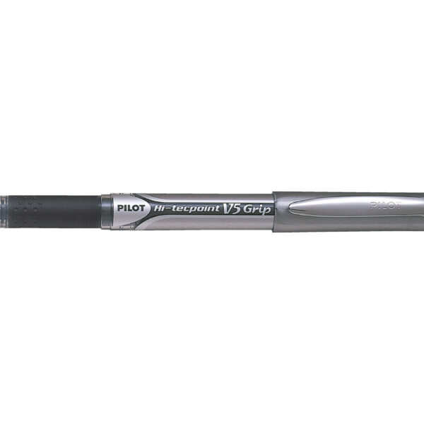 Pilot V5 Grip Hi-Tecpoint Liquid Ink Rollerball Pen 0.5mm Tip 0.3mm Line Black (Pack 12) - 4902505279690