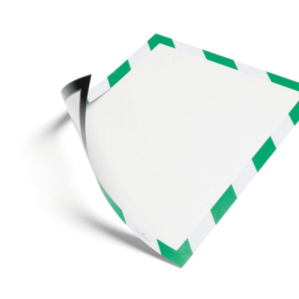 Durable DURAFRAME SECURITY Magnetic Frame Safety Sign & Document Holder A4 Green/White (Pack 5) - 4945131