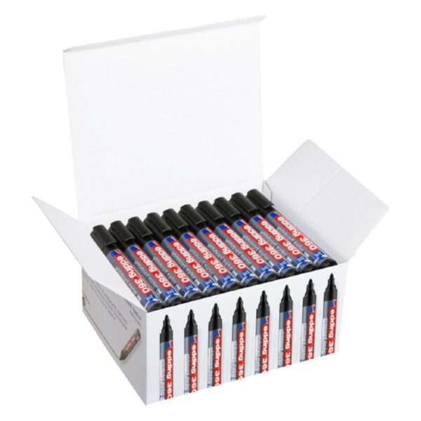 edding 360 Whiteboard Marker Bullet Tip 1.5-3mm Line Black Classpack (Pack 50) - 4-CP46