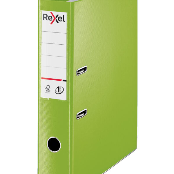 Rexel Choices Lever Arch File Polypropylene Foolscap 75mm Spine Width Green (Pack 10) 2115514