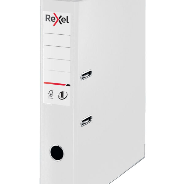 Rexel Choices Lever Arch File Polypropylene Foolscap 75mm Spine Width White (Pack 10) 2115515