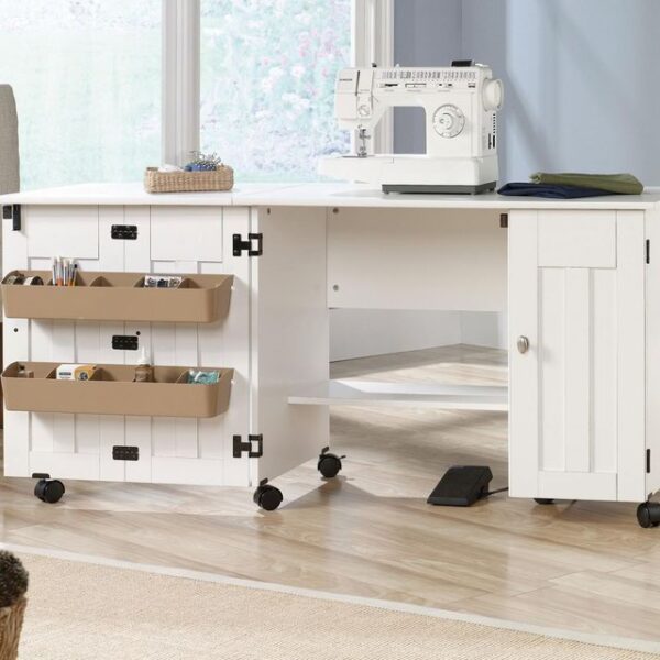 Teknik Craft Sewing/Craft Cart W1580 x D494 x H724mm Soft White Finish - 5414873
