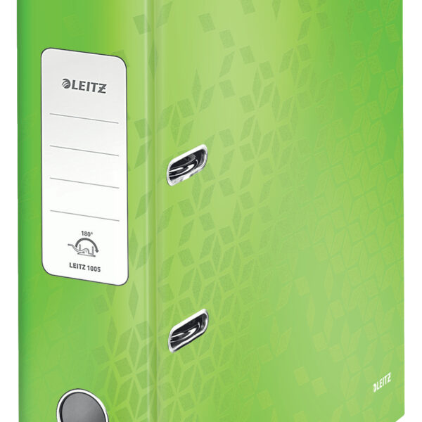 Leitz 180 WOW Lever Arch File Laminated Paper on Board A4 80mm Spine Width Green (Pack 10) 10050054