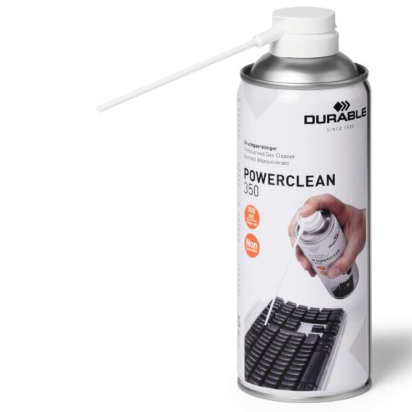 Durable Powerclean Non-Flammable HFC-Free Compressed Air Duster 350ml - 582919