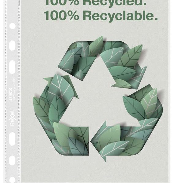 Rexel Multi Punched Recycled Pocket Polypropylene A5 70 Micron Top Opening Clear (Pack 50) 2115703
