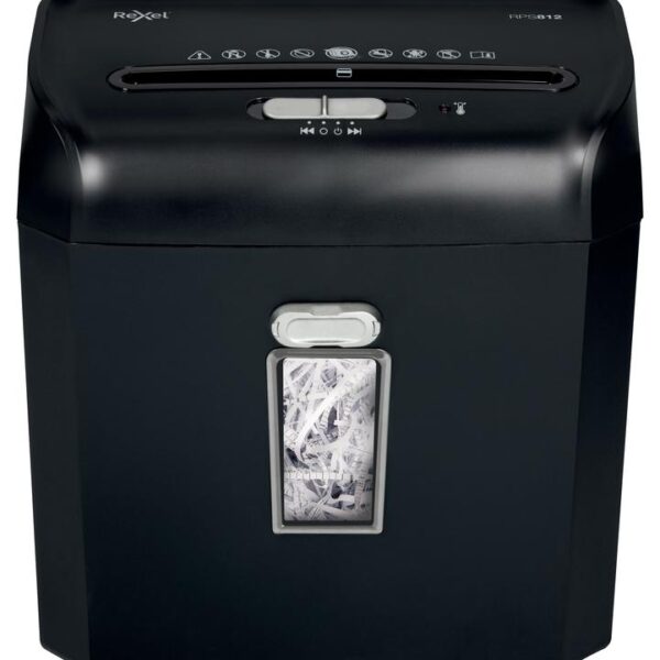 Rexel Promax QS RPS812 Strip Cut Shredder 12 Litre 8 Sheet Black 2104580