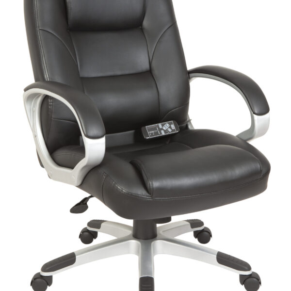 Lumbar Massage Faux Leather Executive Office Chair Black - 6905