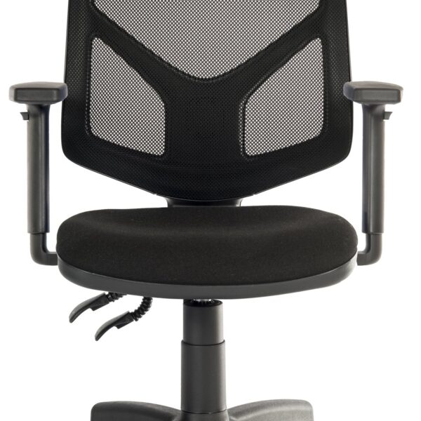 Teknik Office Vanguard Twin Lever Mesh Back Executive Task Operator Office Chair With Height Adjustable Arms Black - 6998/0280