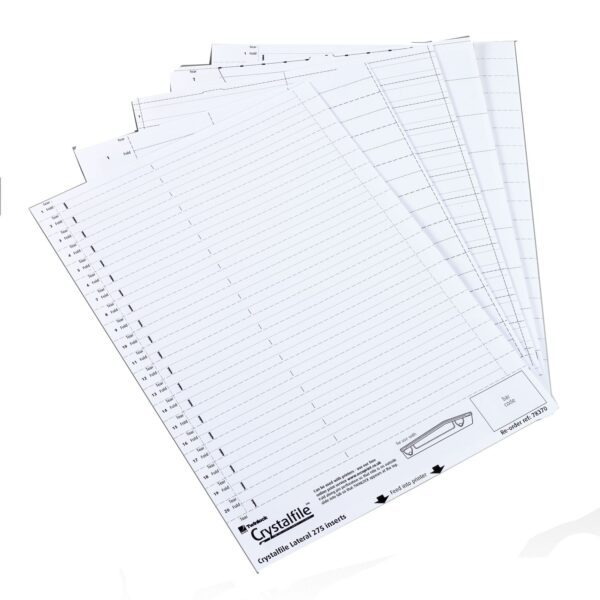 Rexel Crystalfile Suspension File Card Tab Inserts White (Pack 50) 78050