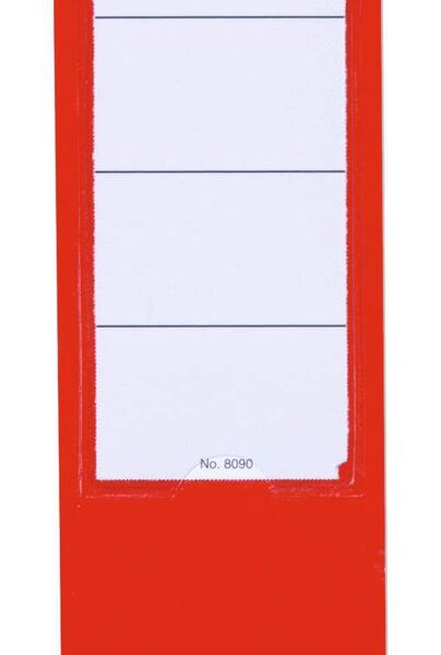 Durable ORDOFIX Self-Adhesive Spine Labels for Lever Arch Files & Folders 60x390mm Red (Pack 10) - 809003