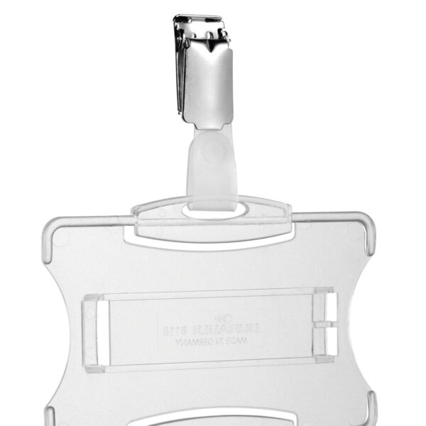 Durable Security Pass Holder 54x87mm with Clip Holds 1 ID/Security Card Transparent (Pack 25) - 811819