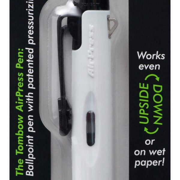 Tombow AirPress Retractable Ballpoint Pen 0.7mm Tip White Barrel Black Ink - BC-AP21