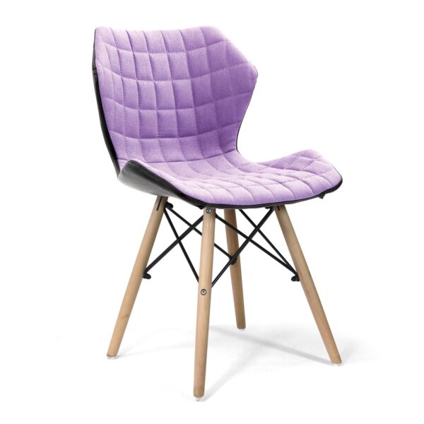 Nautilus Designs Amelia Contemporary Lightweight Fabric Chair With Panel Stitching Purple and Solid Beech Legs - BCF/B570/PL