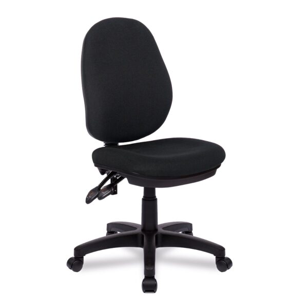 Nautilus Designs Java 300 Medium Back Synchronous Triple Lever Fabric Operator Office Chair Without Arms Black - BCF/P606/BK