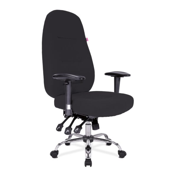 Nautilus Designs Babylon High Back Fabric 24 Hour Synchronous Task Operator Office Chair With Multi-Adjustable Arms Black - BCF/R440/BK