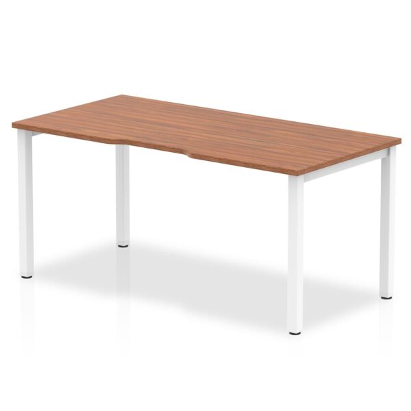 Evolve Plus 1400mm Single Starter Desk Walnut Top White Frame BE112