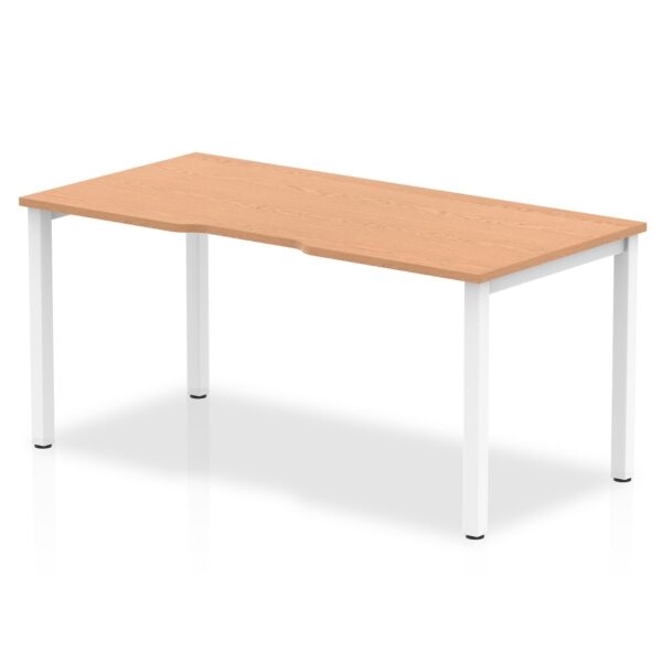 Evolve Plus 1400mm Single Starter Desk Oak Top White Frame BE115