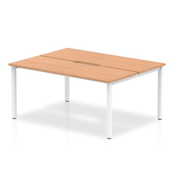 Evolve Plus 1200mm Back to Back 2 Person Desk Oak Top White Frame BE160