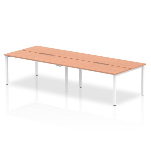 Evolve Plus 1400mm Back to Back 4 Person Desk Beech Top Silver Frame BE253